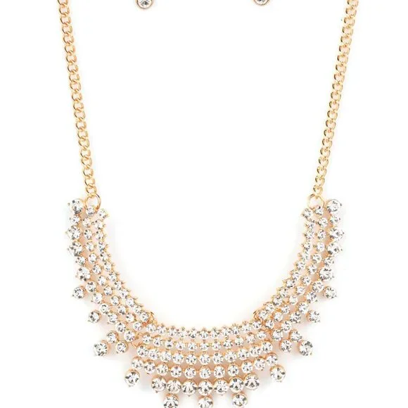 Paparazzi Jewelry Accessories - Shimmering Song - Gold Necklace - Vintage - Picture 2 of 8